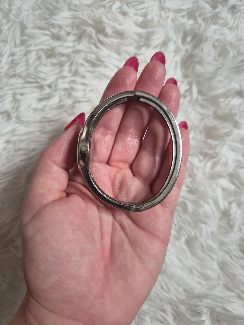 Vintage Y2K Claire's Watch Silver Tone Hinge Bracelet Style Hinged Round Face